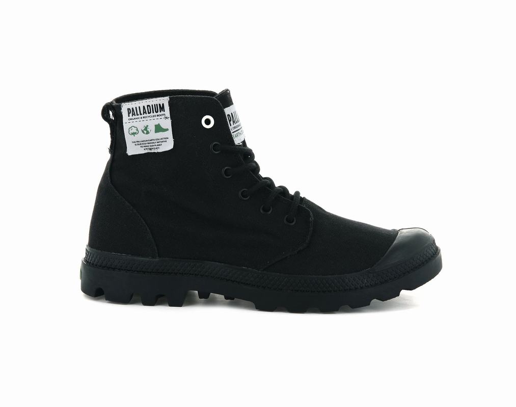 Palladium Pampa Hi Organic Mens Boots Black Australia [HAEGMZ-450]